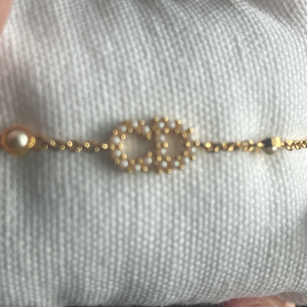 Iconic Christian Dior CDL pearls bracelet gold plated metal 💫 Clair D Lune (CDL)